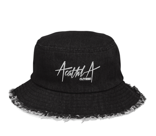 Acathla Distressed denim bucket hat